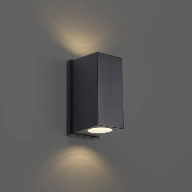 QAZQA Wandleuchte schwarz magnetisch inkl. LED wiederaufladbar - Sandy