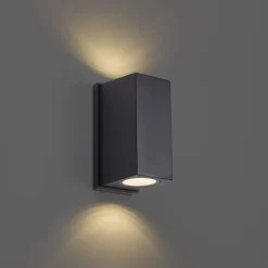 QAZQA Wandleuchte schwarz magnetisch inkl. LED wiederaufladbar - Sandy