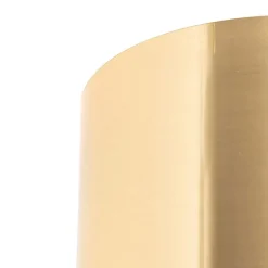 QAZQA Wandleuchte schwarz mit Flexarm und Schirm gold 15 cm - Brescia