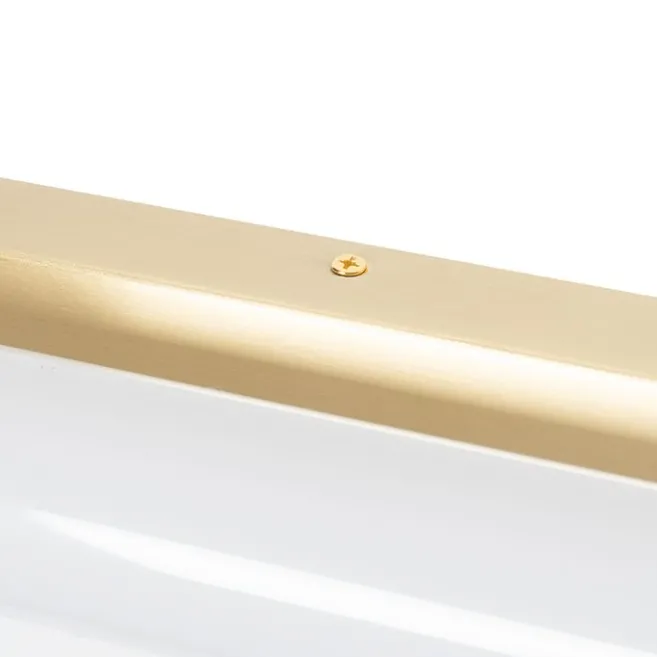 QAZQA Wandleuchte weiß mit gold inkl. LED 3-stufig dimmbar IP44 - Yordi