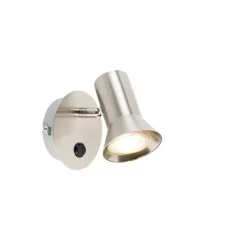 QAZQA Wandspot Stahl dreh- und neigbar mit Schalter - Karin 1