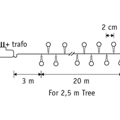 Luca Lighting Weihnachts Lichterkette Grün mit 1000 LEDs Multicolor 23m IP44 - Comet
