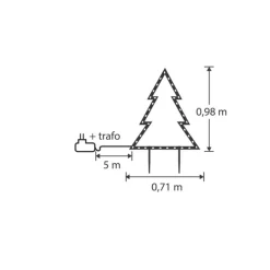 Luca Lighting Weihnachtsbaumstrahler schwarz 71cm inkl. LED IP44 mit Fernbedienung - Kas