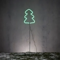 Luca Lighting Weihnachts-Neon-Bodenspot grüner Baum inkl. LED mit Timer IP44 - Fura