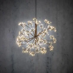 Luca Lighting Weihnachts-Pendelleuchte Kugel schwarz 40cm inkl. LED mit Timer IP44 - Nobu
