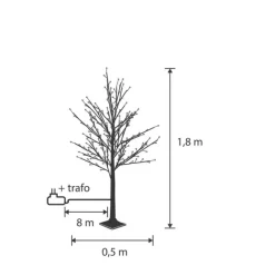 Luca Lighting Weihnachts-Stehleuchte brauner Baum 180cm inkl. LED mit Timer IP44 - Ki