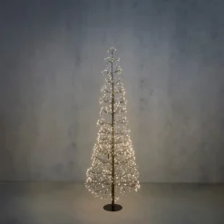 Luca Lighting Weihnachts-Stehleuchte Schwarz Baum 150cm inkl. LED mit Timer IP44 - Caspar