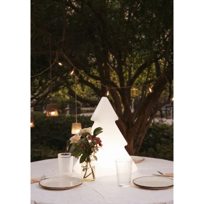 Newgarden Weihnachts-Stehleuchte weiß 40cm inkl. LED Solar und Akku RGBW - Pinus