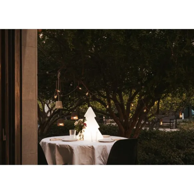 Newgarden Weihnachts-Stehleuchte weiß 40cm inkl. LED Solar und Akku RGBW - Pinus