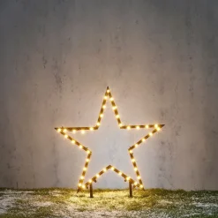 Luca Lighting Weihnachtsstrahler Stern Weihnachten Schwarz 60cm inkl. LED IP44 mit Fernbedienung - Kas