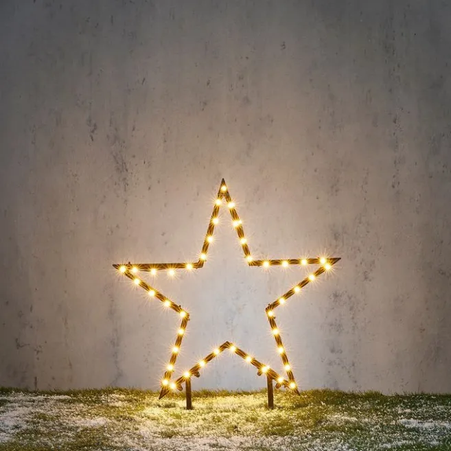 Luca Lighting Weihnachtsstrahler Stern Weihnachten Schwarz 60cm inkl. LED IP44 mit Fernbedienung - Kas