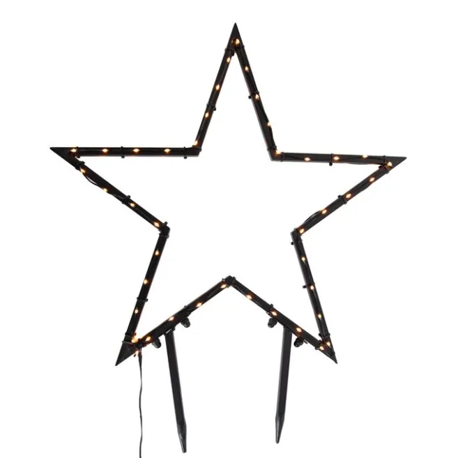 Luca Lighting Weihnachtsstrahler Stern Weihnachten Schwarz 60cm inkl. LED IP44 mit Fernbedienung - Kas