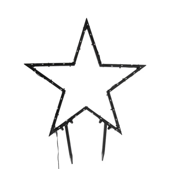 Luca Lighting Weihnachtsstrahler Stern Weihnachten Schwarz 60cm inkl. LED IP44 mit Fernbedienung - Kas