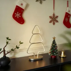 QAZQA Weihnachts-Tischleuchte Stahl Weihnachtsbaum inkl. LED - Arbre