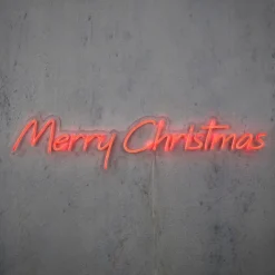 Luca Lighting Weihnachts-Wandlampe Neon Rot - Frohe Weihnachten