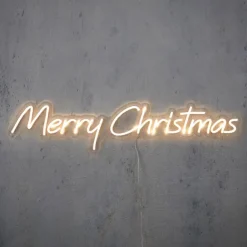 Luca Lighting Weihnachts-Wandleuchte Neon Weiß - Frohe Weihnachten